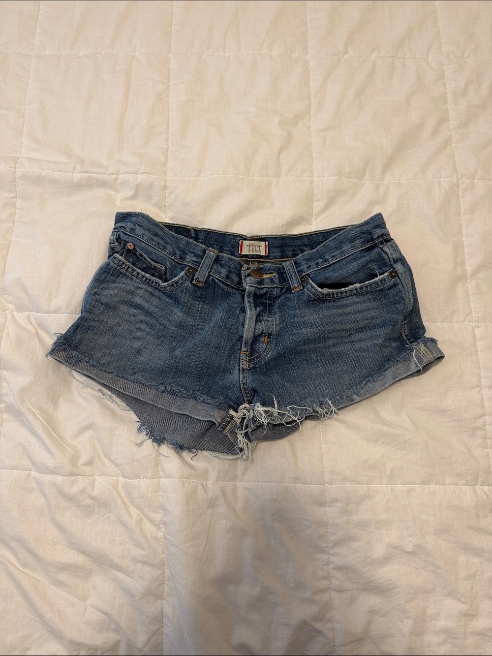 TILT Distressed Denim Cutoff Shorts - Blue